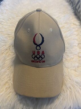 USA Olympic Rings Tan Baseball Cap
Beijing 2008